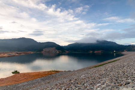 Expanding of largest dam at Penang. Mengkuang Damの写真素材