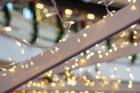 Led light in blur background decoration at house, mallの写真素材