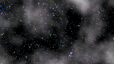 Star glow in white cloud dark background. 2D layout illustrationの写真素材