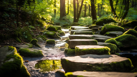 A path of stepping stones toward personal growthの素材