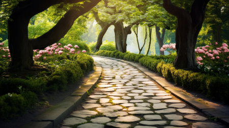 A path through a garden of aspirationsの素材