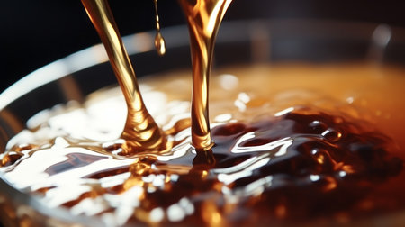 Coffee drip in slow motion, emphasizing the soothing ritualの素材