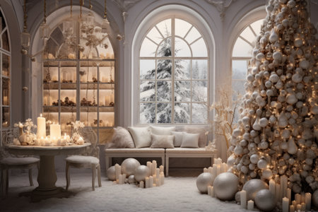 Magical Christmas ambiance with sparkling decorの素材