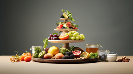 Balanced diet concept, showcasing the art of nutritionの素材