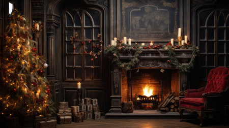 Breathtaking festive scene, capturing the essence of yuletide magicの素材