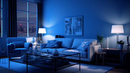 Captivating blue ambiance, inviting viewers into its soothing embraceの素材