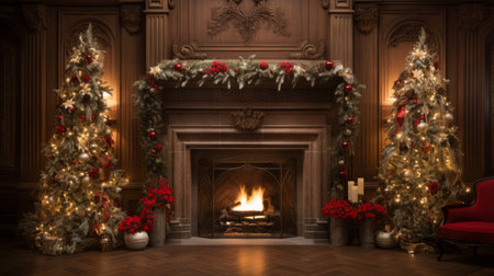 Spirit of the Christmas holidays with enchanting backdropの素材