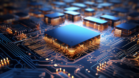 Cutting edge technology pattern, a tapestry of AI's influenceの素材