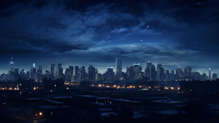 An urban night sky with excessive light pollutionの素材