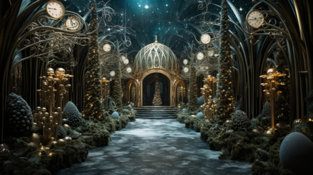 Otherworldly Christmas wonderland infused with fantastical allure.の素材