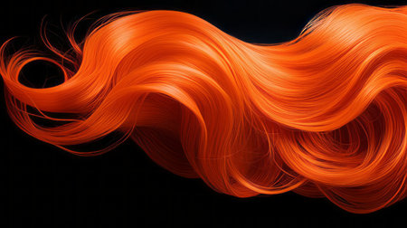 Isolated strands of fiery orange hairの素材