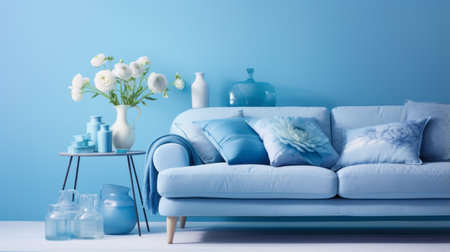 Radiant blue ambiance, a celebration of this calming and versatile hueの素材