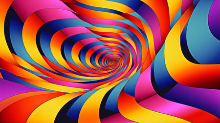 A mesmerizing Op art illusion with dynamic, vibrant patternsの素材