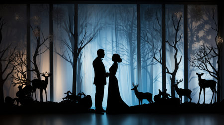 Dramatic holiday backdrops brought to life by enchanting silhouettesの素材