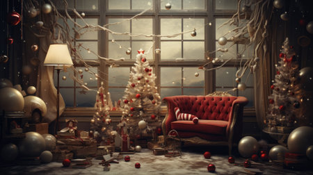 Surreal Christmas ambiance perfect for creative exploration.の素材
