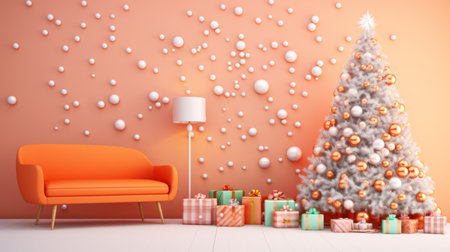 Vibrant Happy Christmas ambiance ready to elevate your designsの素材