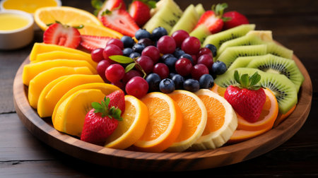 Colorful fruit platter, a visual delight of vitaminsの素材