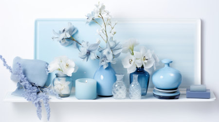 Tranquil blue palette, invoking a sense of peaceful beautyの素材