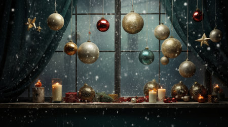 Artistic holiday visual, a fusion of creativity and Christmas spiritの素材