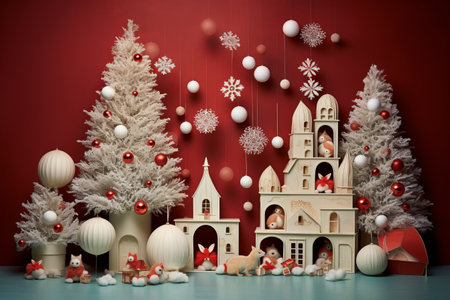 Captivating and playful holiday decor creating isolated joyの素材