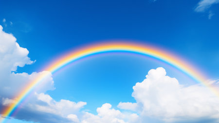 A double rainbow gracing the sky after a stormの素材