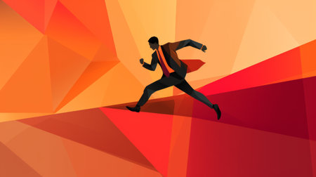 Abstract illustration evoking the essence of determination in workの素材