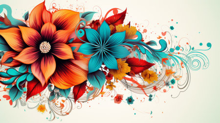 Detailed and artistic flower pattern with a unique and creative lookの素材