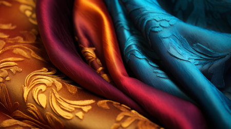 Intricately layered colors forming a visually rich textureの素材