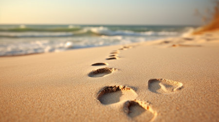 Footprints leading to a successful careerの素材