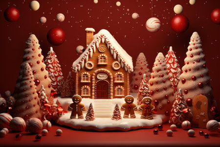 Merry Christmas celebration with festive elementsの素材