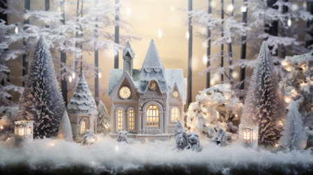 Enchanting holiday scene, perfect for adding a touch of Christmas magicの素材