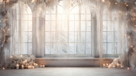 Radiant winter backdrop, capturing the essence of Christmas delightの素材