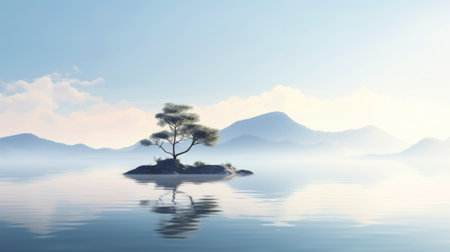 Tranquil landscape composition, invoking a sense of natural calm