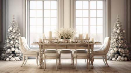 Elegance of the season with this festive scene and room for your designsの素材