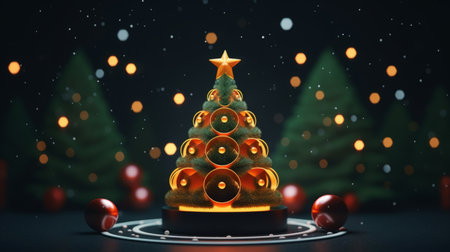 Vibrant Happy Christmas ambiance ready to enhance your projectsの素材