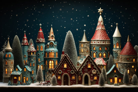 Whimsical holiday decorations capturing the essence of Christmasの素材