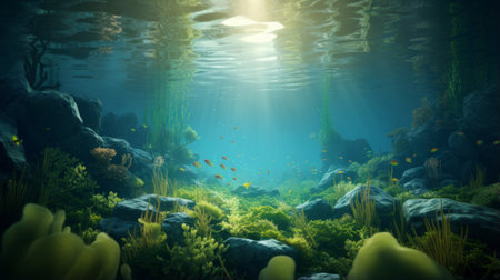 Mesmerizing 3D scene, showcasing the beauty of depth and imaginationの素材