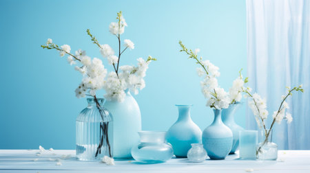 Sky blue scene, an invitation to bask in its refreshing shadesの素材