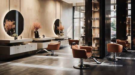 A hair salon's chic and minimalist designの素材