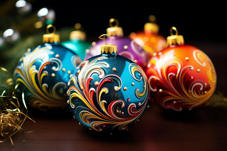 A symphony of colors in these festive Christmas ornamentsの素材