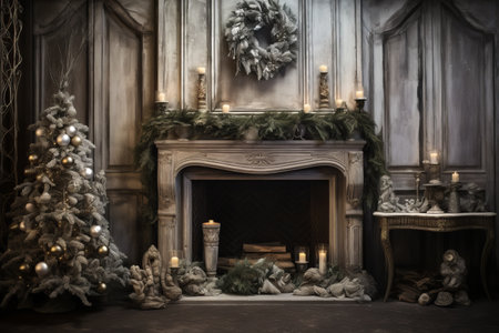 Elegance and rustic charm intertwining in holiday decorの素材