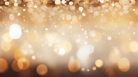 Elegant Christmas holiday background with shimmering lights and decorationsの素材