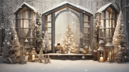 Emanating the festive essence of the holidays through this enchanting sceneの素材