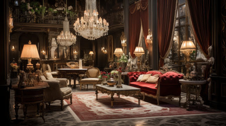 Glamorous and opulent scene, inviting viewers into its world of charmの素材