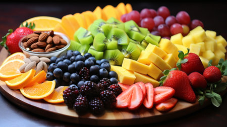 Colorful fruit platter, a visual delight of vitaminsの素材
