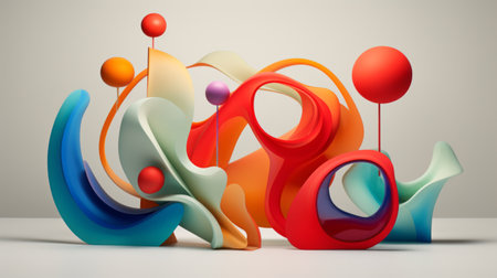 Artfully crafted 3D visual, a symphony of colors and forms in three dimensionsの素材