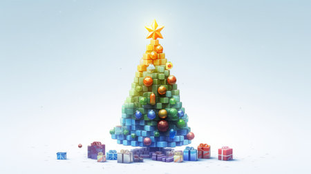 Essence of a joyous Merry Christmas in pixelsの素材