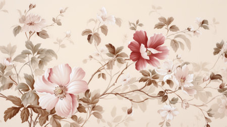 Graceful and timeless flower pattern with enduring beautyの素材