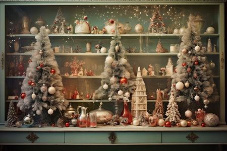 Vintage inspired holiday decorations invoking nostalgiaの素材