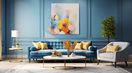 Captivating blue ambiance, a symphony of hues that captivate the eyeの素材
